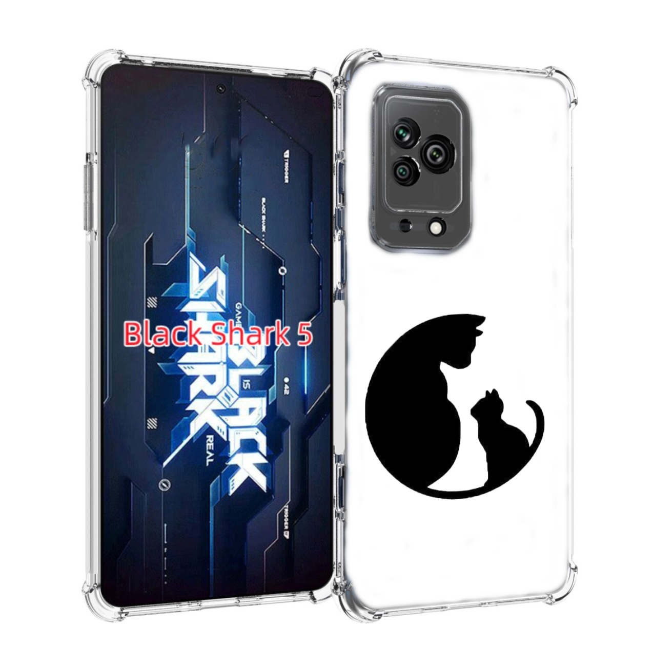 

Чехол MyPads коты в полукруге для Xiaomi Black Shark 5, Прозрачный, Tocco