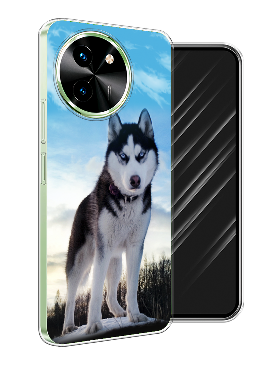 

Чехол Awog на Vivo T3x/Y38 5G "Хаски 3", Белый;черный;голубой, 2610650-1