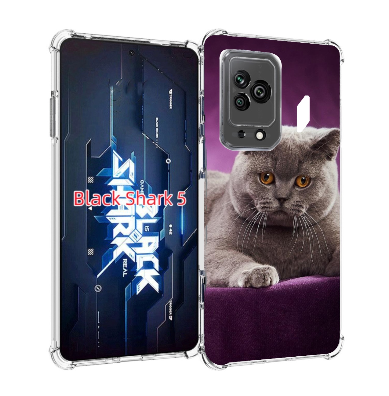 

Чехол MyPads кошка британская короткая для Xiaomi Black Shark 5, Прозрачный, Tocco