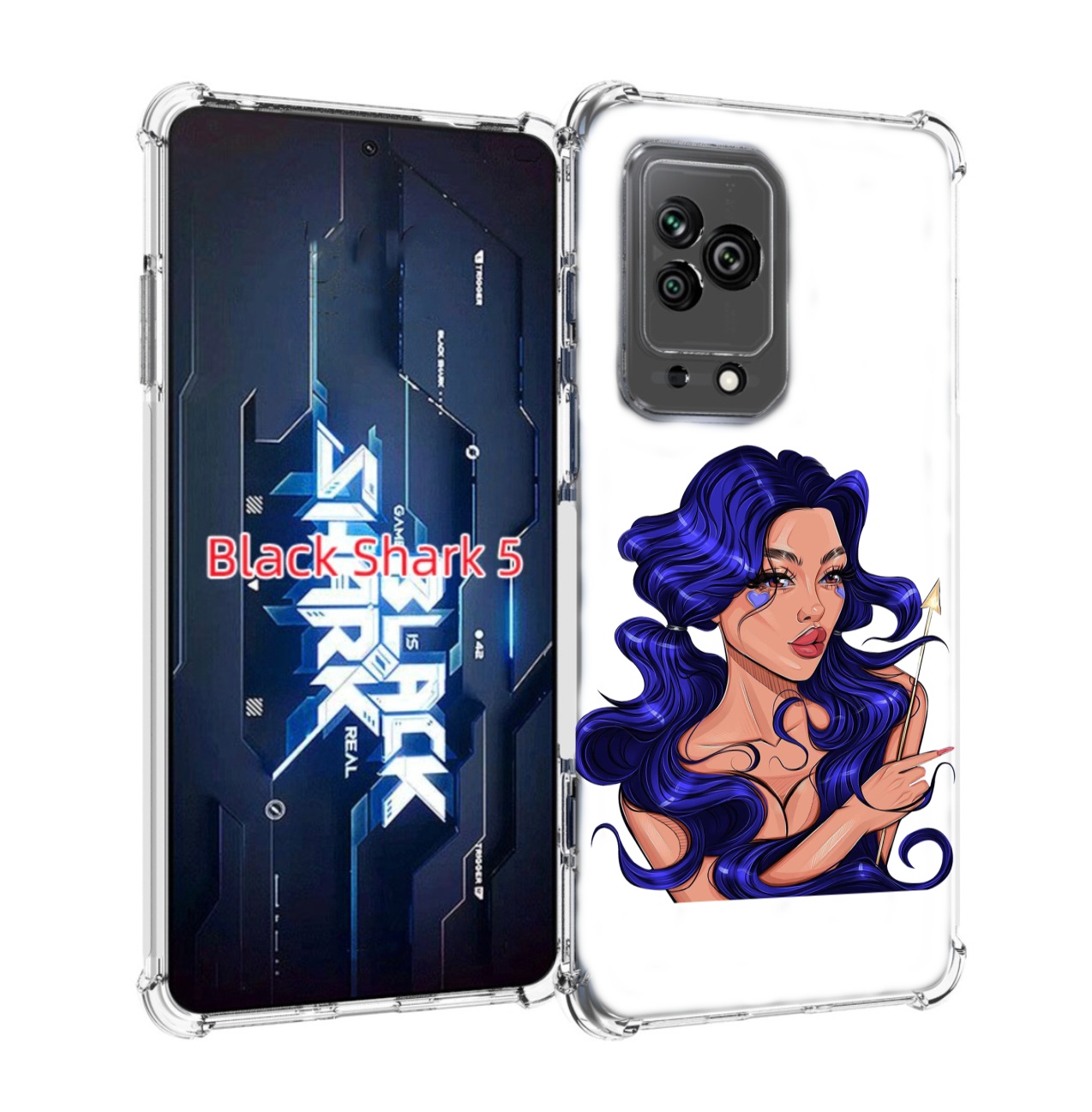 Чехол MyPads красивая-девушка-с-синими-волосами женский для Xiaomi Black Shark 5 Tocco