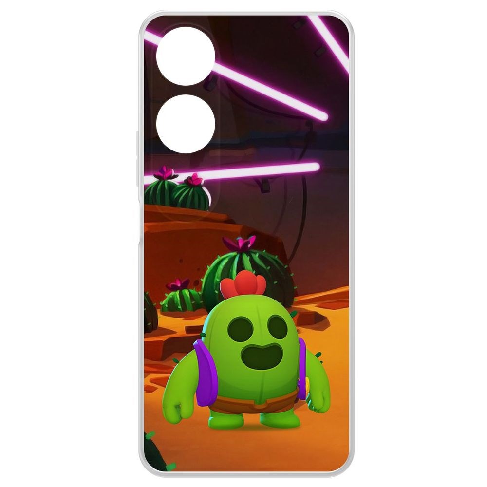 

Чехол-накладка Krutoff Clear Case Brawl Stars-Спайк для Honor X5 Plus, Прозрачный