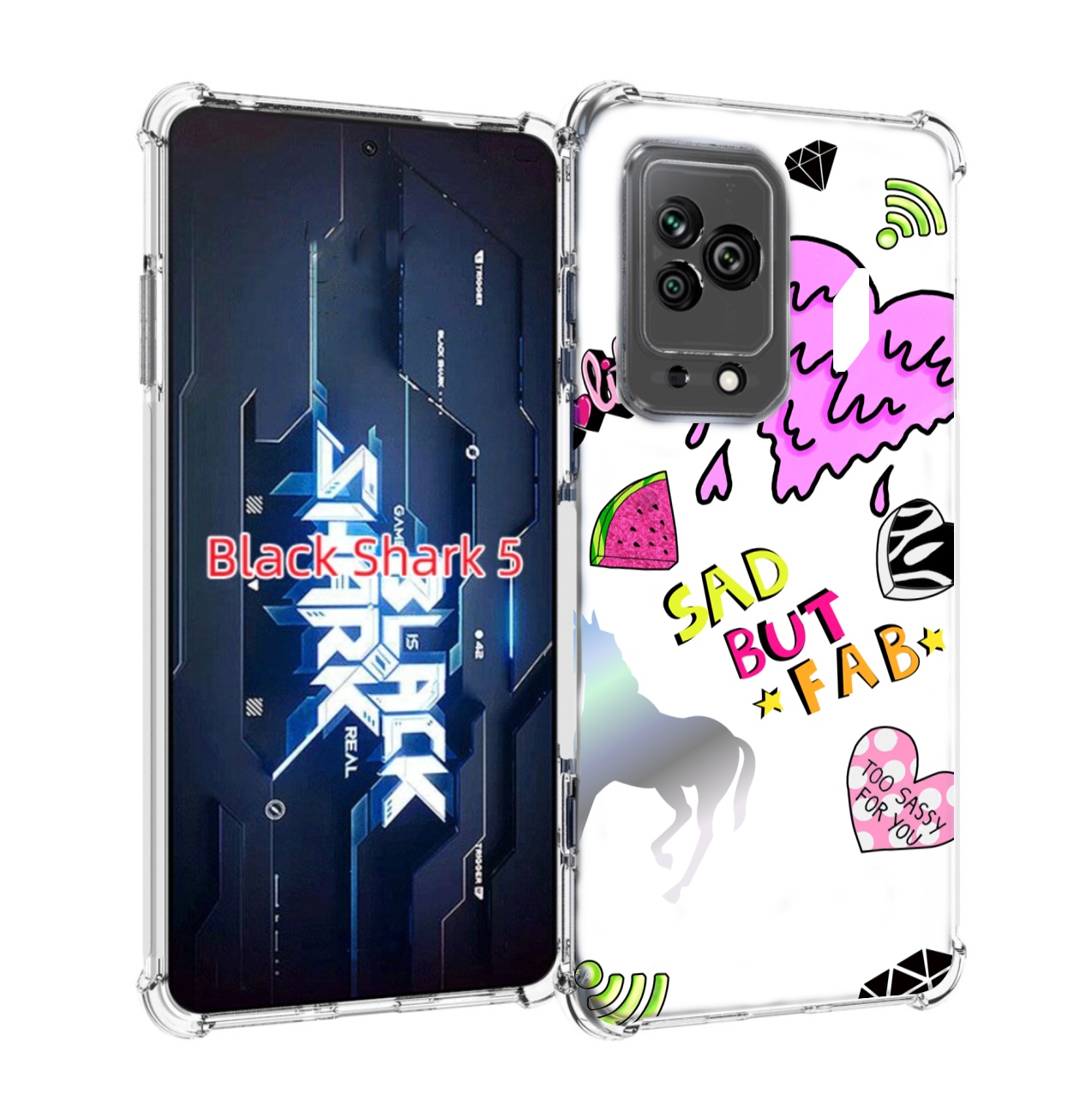 

Чехол MyPads красивые-смайлики для Xiaomi Black Shark 5, Прозрачный, Tocco