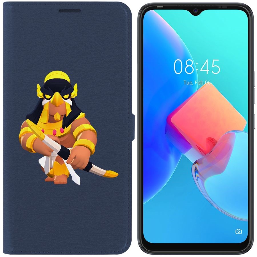 

Чехол-книжка Krutoff Eco Book для Tecno Spark 8C Brawl Stars-Бо Хорус (синий)