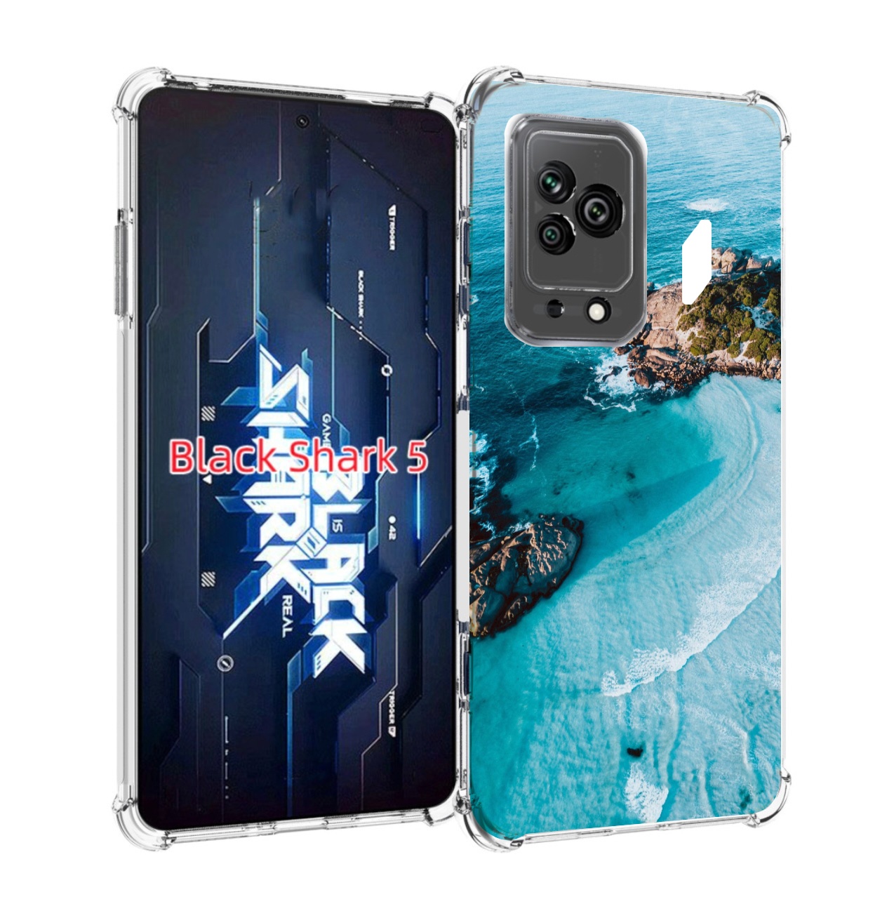 

Чехол MyPads красивый голубой залив для Xiaomi Black Shark 5, Прозрачный, Tocco