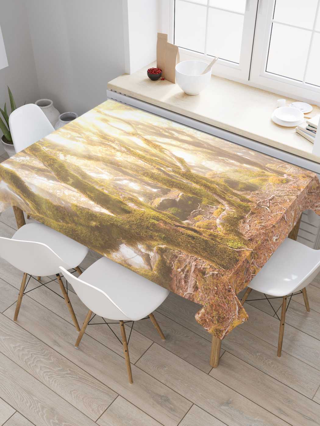 

Скатерть прямоугольная JoyArty "Лес во мху" из сатена, 180x145 см, Коричневый, Лес во мху