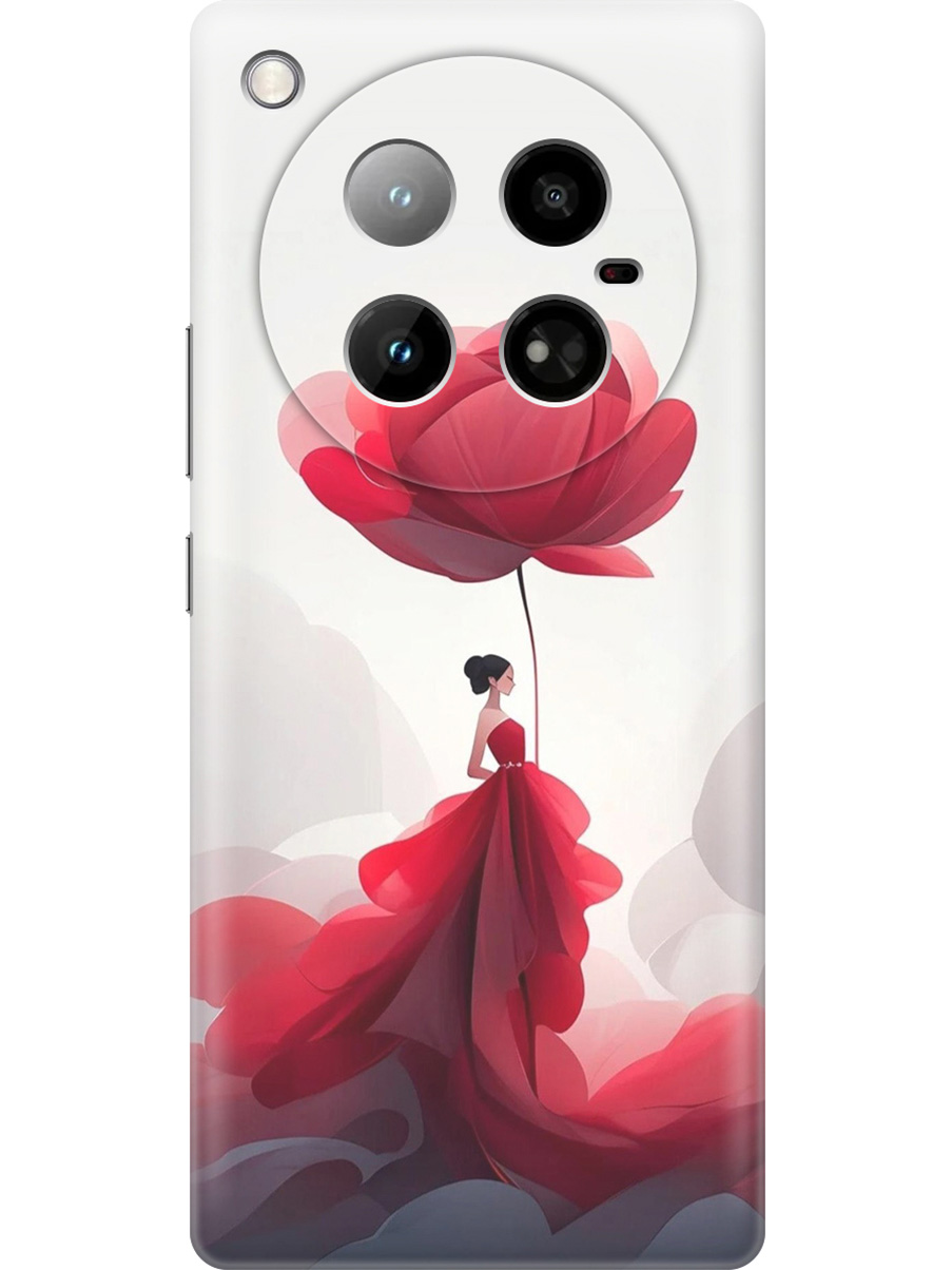 

Силиконовый чехол на Infinix Zero 40 4G с принтом "Цветочная девушка в красном", Прозрачный;белый;красный, 786722321