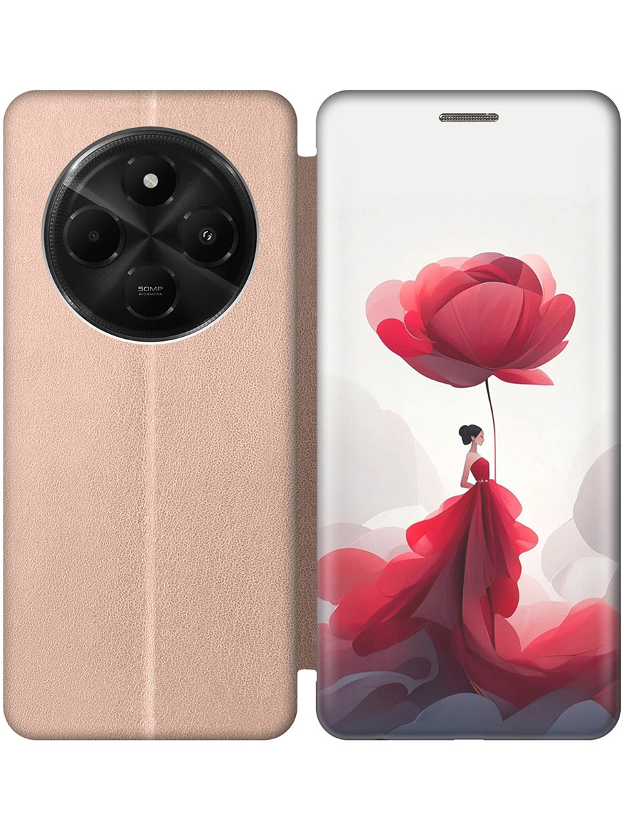 

Чехол-книжка на Xiaomi Redmi 14C, Poco C75 с принтом золотой 840701, Золотистый;белый;красный, 786715721