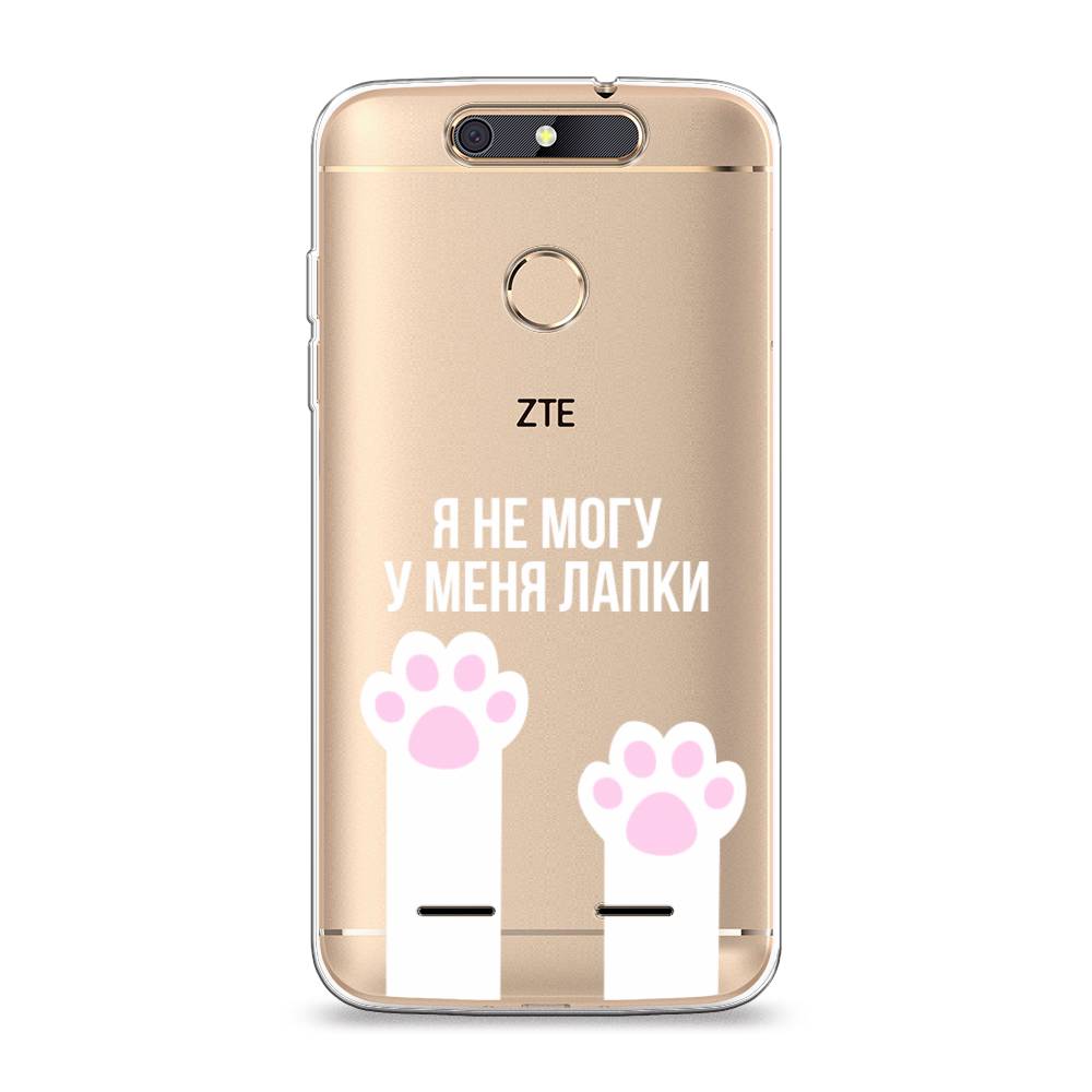 

Чехол на ZTE Blade V8 mini "У меня лапки", Белый;розовый, 131950-6