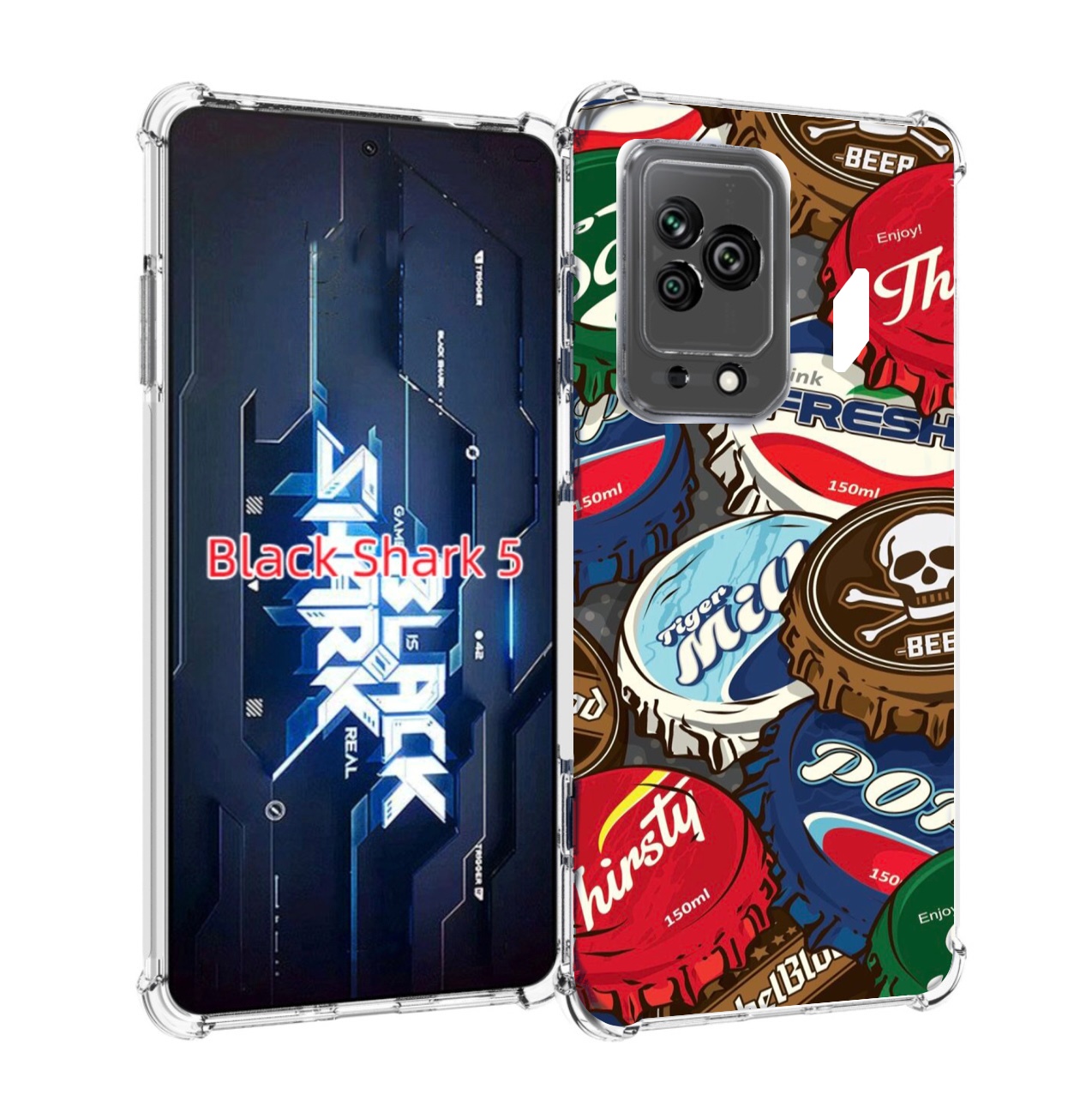 

Чехол MyPads крышки от баночек для Xiaomi Black Shark 5, Прозрачный, Tocco