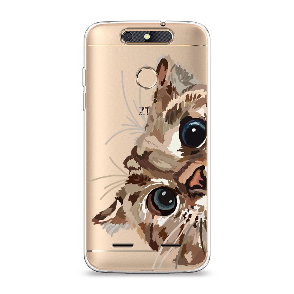 

Чехол на ZTE Blade V8 mini "Любопытный кот", Коричневый;синий;черный, 131950-1