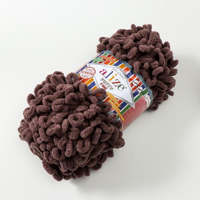 

Пряжа ALIZE Puffy fine, 100% микрополиэстер, 14,5 мх100 г, 305, Коричневый