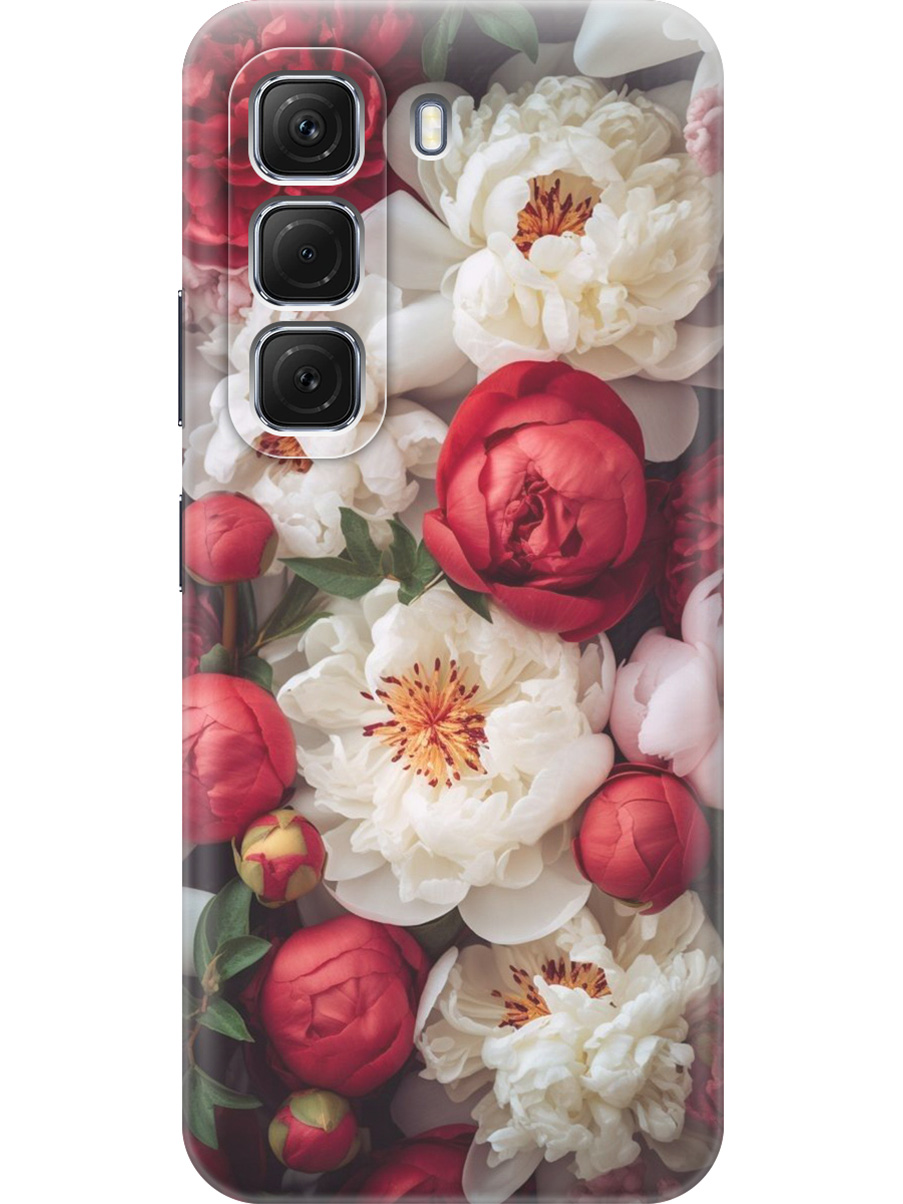 

Силиконовый чехол на Infinix Hot 50 4G с принтом "Красно-белые пионы", Прозрачный;белый;красный, 786718721