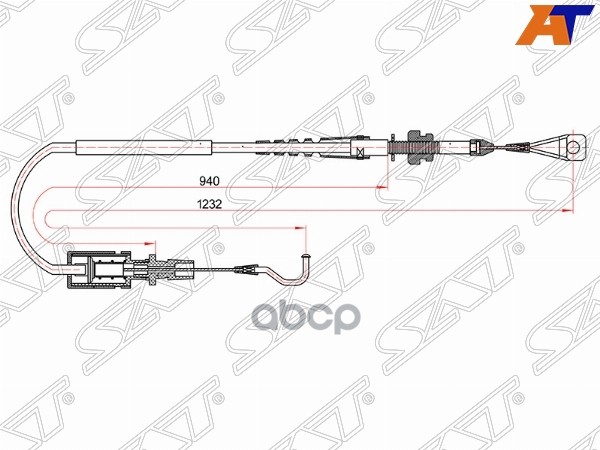 

SAT ST-401-0003 Трос газа VOLKSWAGEN TRANSPORTER IV 90-03 1232mm 1шт