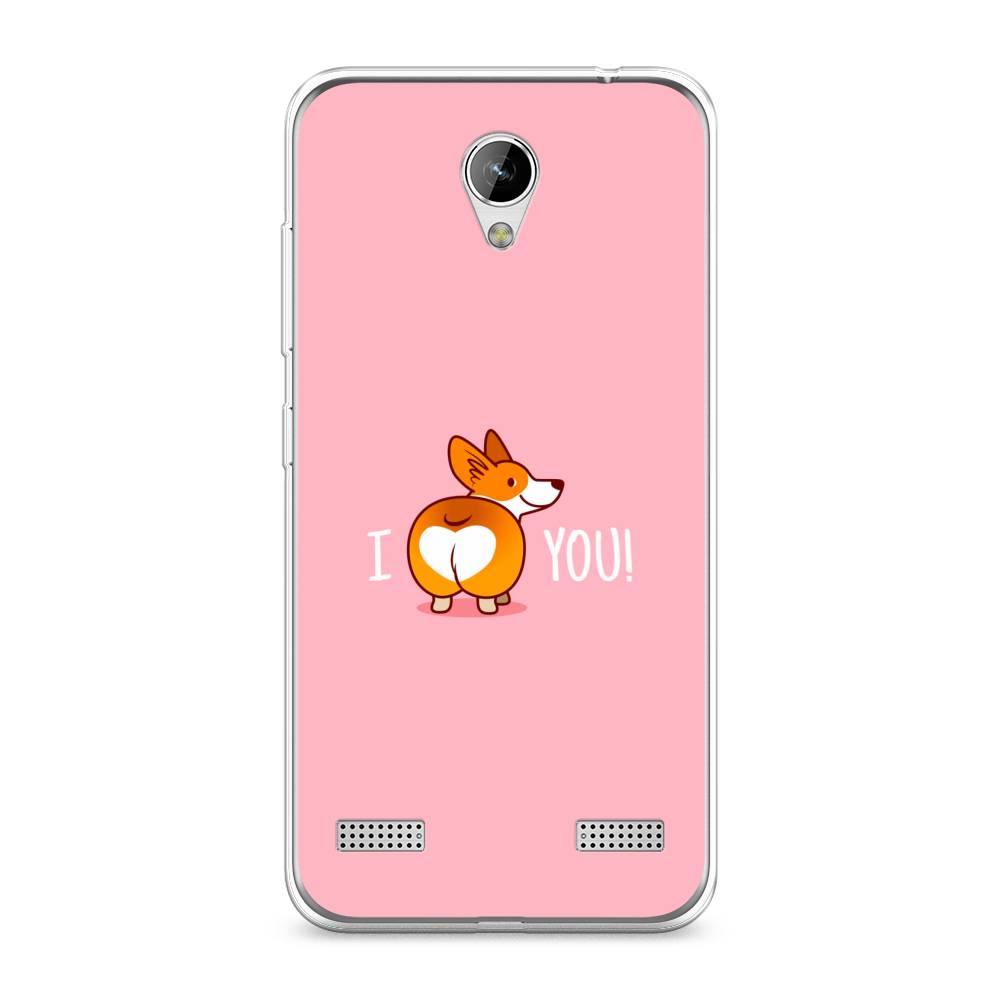 

Чехол на ZTE Blade A520 "Корги I love you", Розовый;коричневый;белый, 132050-1