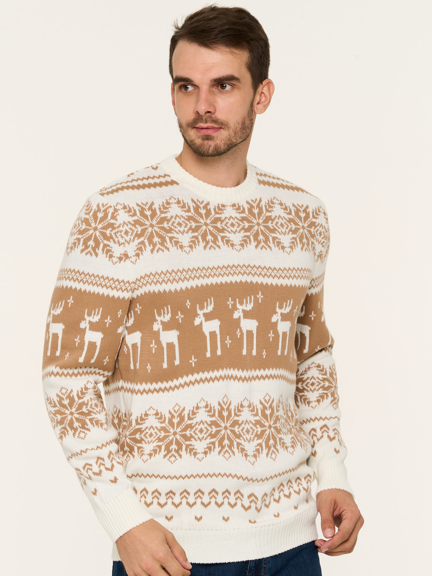 

Джемпер мужской NEWVAY 9232-99019 бежевый, 46 RU, 9232-99019