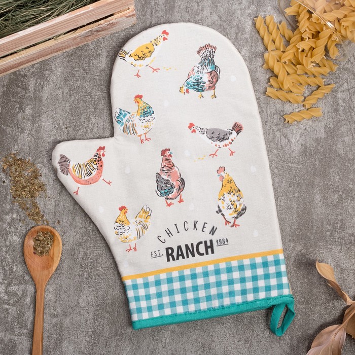 

Варежка-прихватка "Chicken Ranch" 20х28см,саржа, 100% х/л, ватин 250г/м2