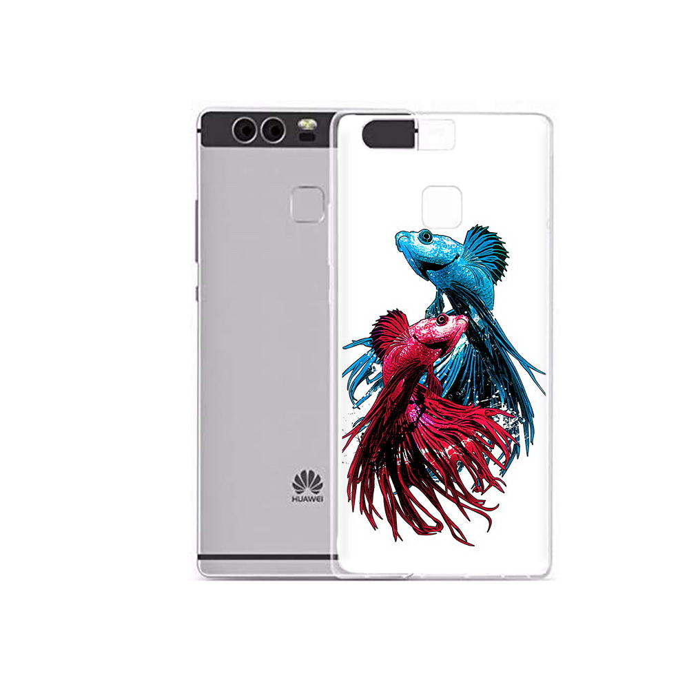 

Чехол MyPads Tocco для Huawei P9 Plus рыбы петушки (PT31455.54.592), Прозрачный, Tocco
