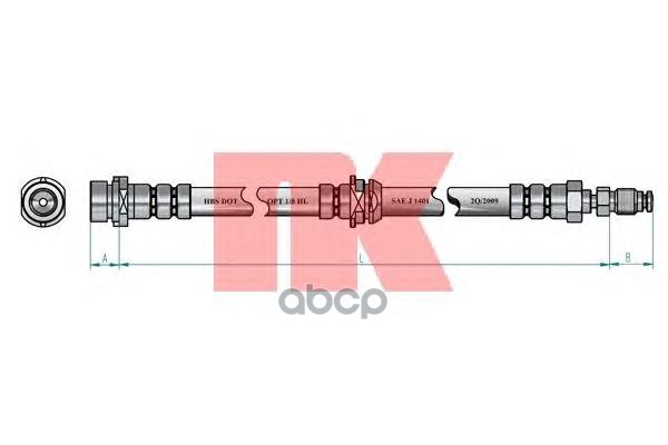 

853247_[bp4k43980d] шланг торм. пер. mazda 3 1.4/1.6/2.0/1.6tdi 03> l=445