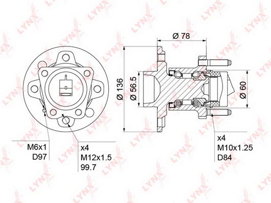 

Подшипник ступицы задней Opel Astra G/Astra G //Vectra B 88>10 Daewoo Lanos / Sens 97> Lyn