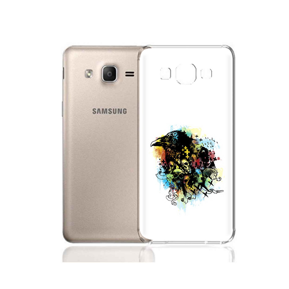 

Чехол MyPads Tocco для Samsung Galaxy A7 (2015) ворон и черепа (PT11625.595.273), Прозрачный, Tocco
