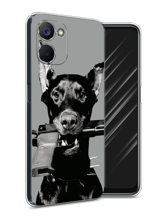 

Чехол Awog на Realme V20 "Доберман", Серый, 2512950-1
