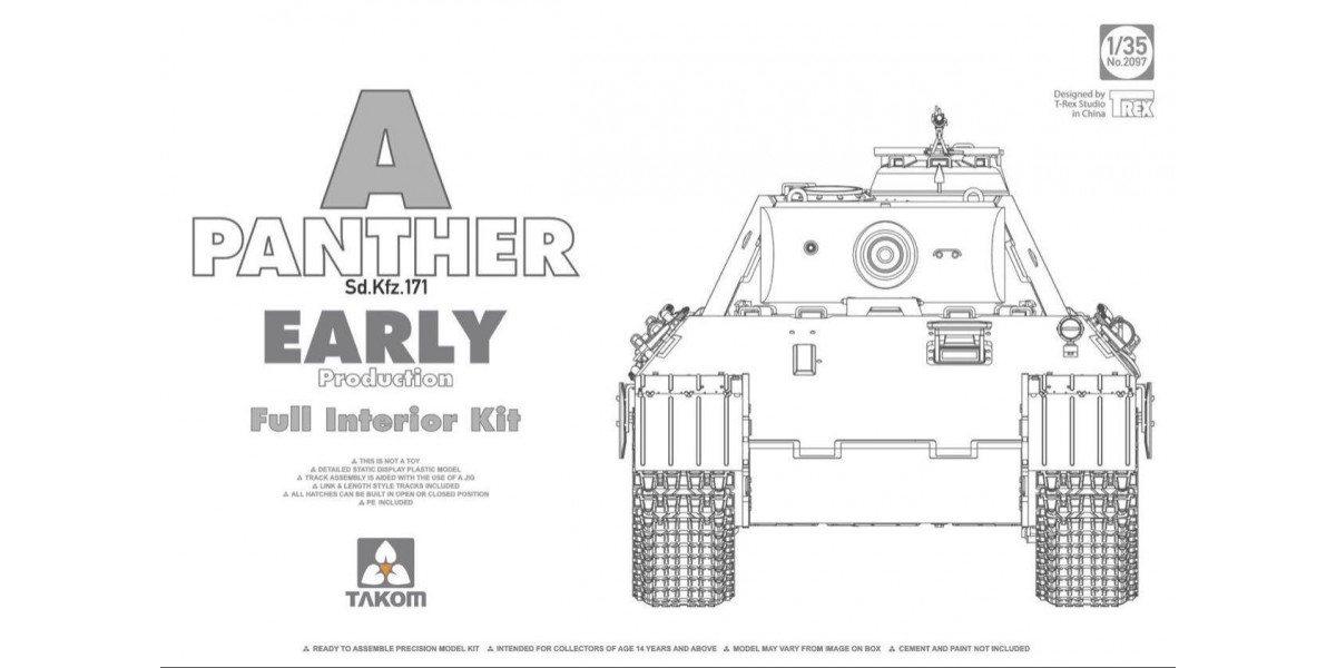 фото Сборная модель takom 1/35 panther ausf. a early prod. (full interior) 2097