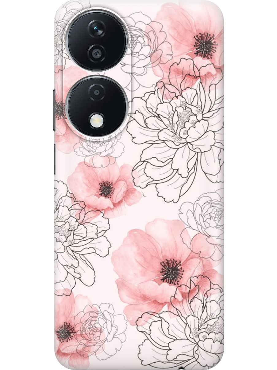 

Силиконовый чехол на Honor X7b с принтом "Нежно-розовые цветы", Прозрачный;розовый, 781972123