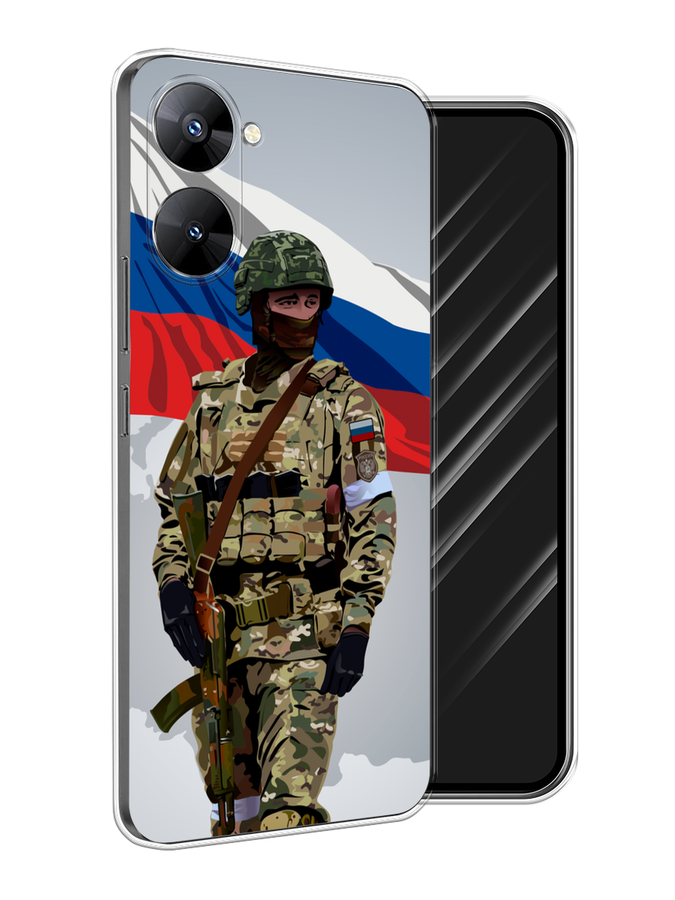 

Чехол Awog на Realme V30 5G/V30T 5G "Солдат с флагом", Белый;синий;красный;зеленый, 2513450-1