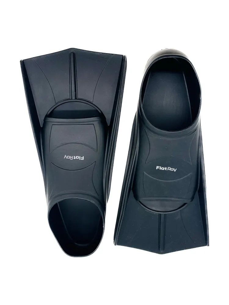 Ласты короткие тренировочные для плавания Flat Ray Training Silicone Fins, черные, 30-32