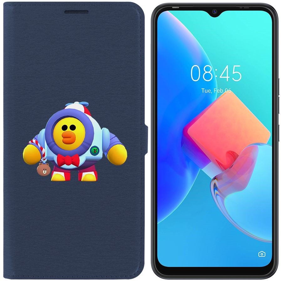 

Чехол-книжка Krutoff Eco Book для Tecno Spark 8C Brawl Stars-Нани Салли (синий)