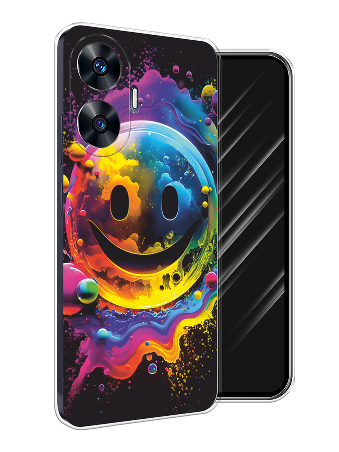

Чехол Awog на Realme C55 "Кислотный смайл", Фиолетовый;желтый;синий, 2513850-1