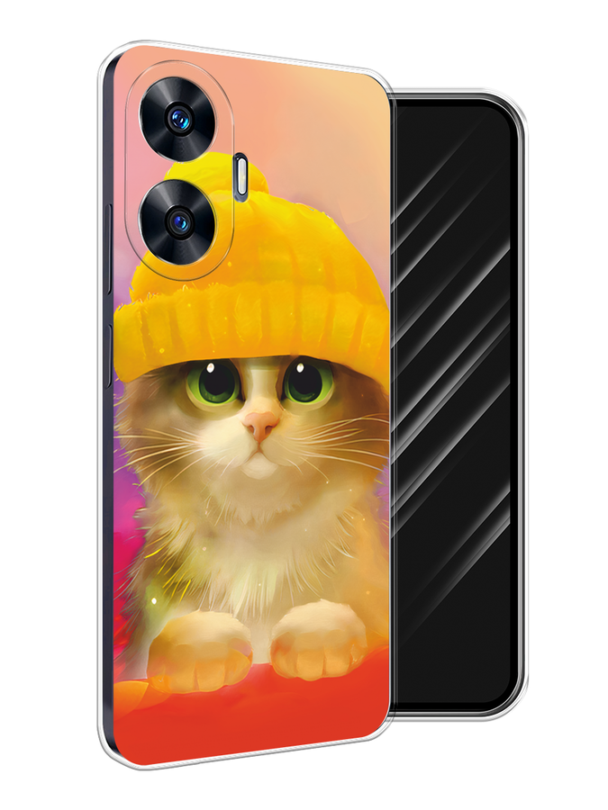

Чехол Awog на Realme C55 "Котенок в желтой шапке", Желтый, 2513850-1