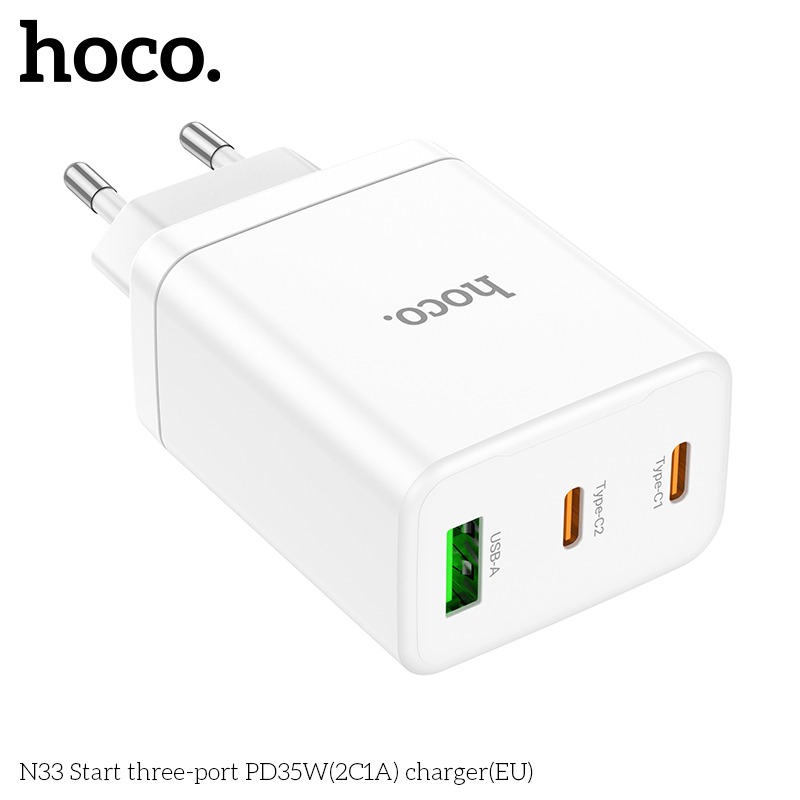 

Сетевое зарядное устройство Hoco N33 Start PD35W, белое, N33 Start