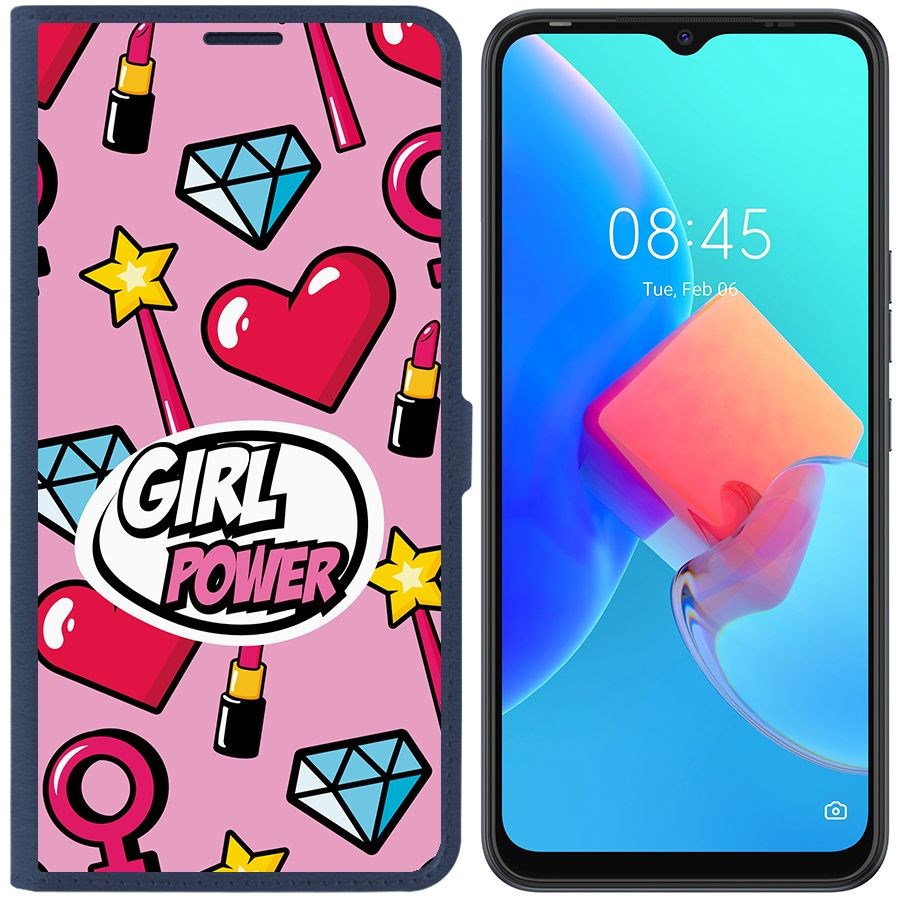 

Чехол-книжка Krutoff Eco Book для Tecno Spark 8C Girl Power (синий)