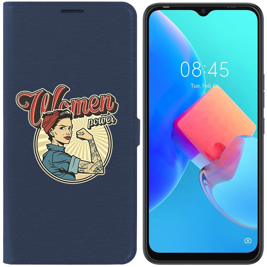 

Чехол-книжка Krutoff Eco Book для Tecno Spark 8C Women Power (синий)