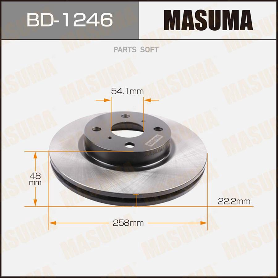 

Тормозной диск MASUMA передний для Toyota Corolla BD1246