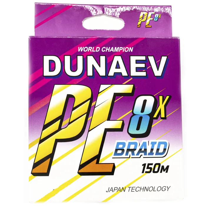 

Шнур Dunaev BRAID PE X-8 150м 0.24мм 17.1кг, Желтый, Шнур Braid PE