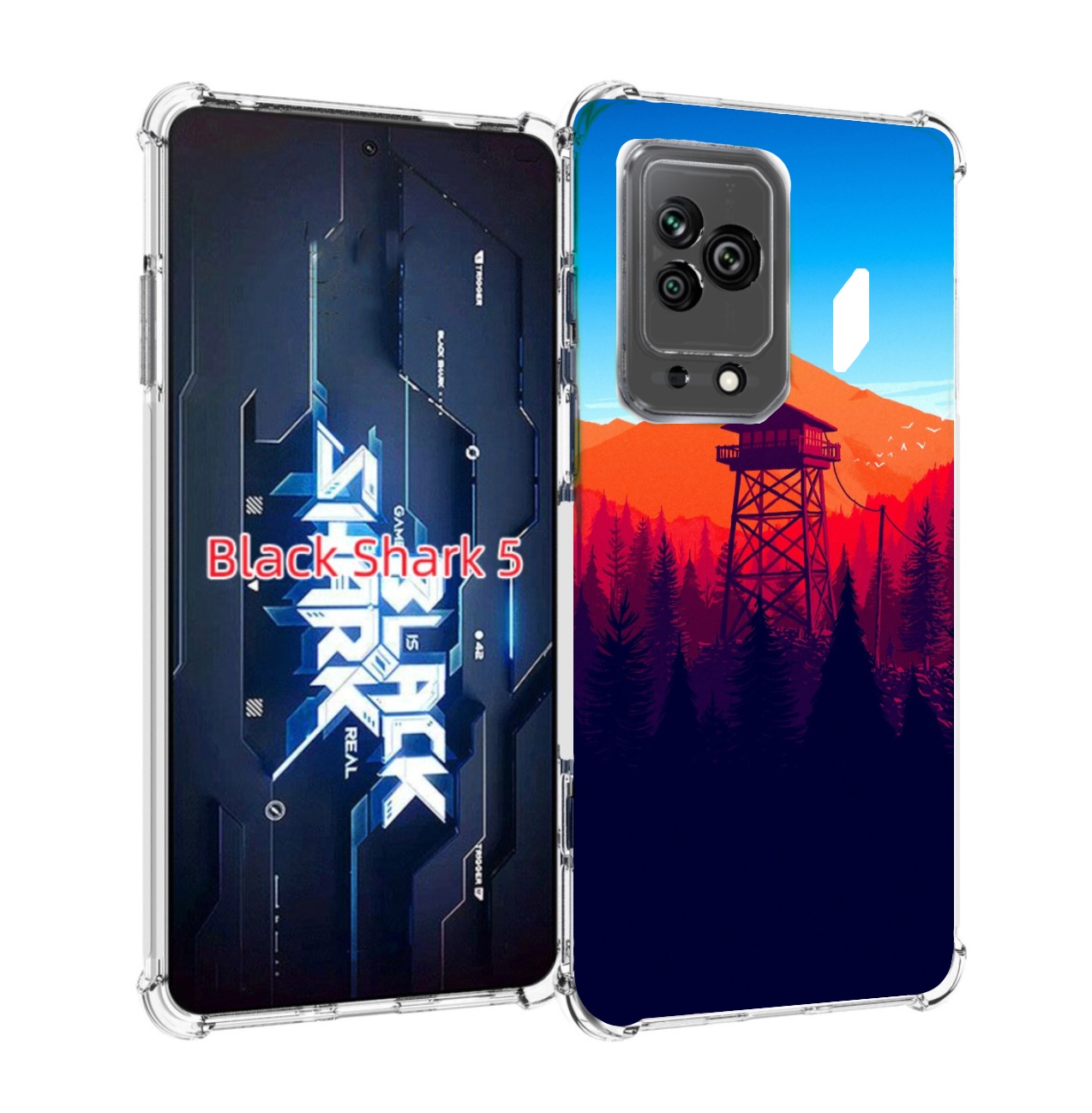 

Чехол MyPads лес с оранжевыми горами для Xiaomi Black Shark 5, Прозрачный, Tocco