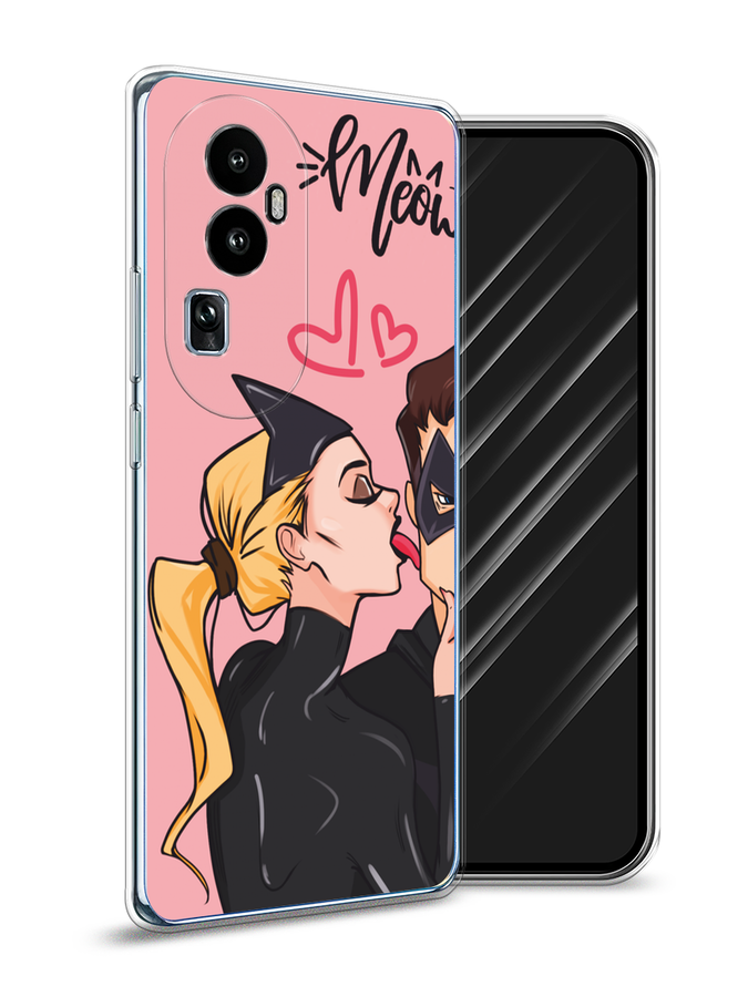 

Чехол Awog на Oppo Reno 10 "Kiss of Cat Woman", Розовый;черный;бежевый, 2514550-1