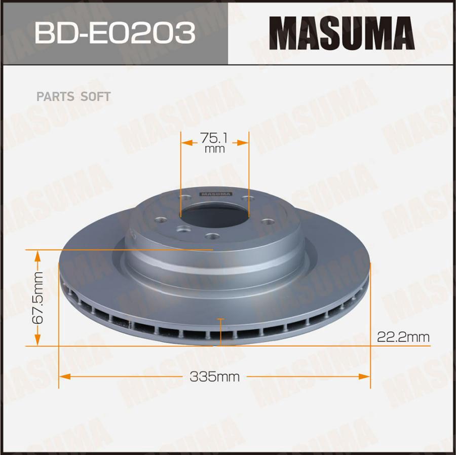 

Тормозной диск MASUMA задний для BMW 3 E90, 3 E91 BDE0203