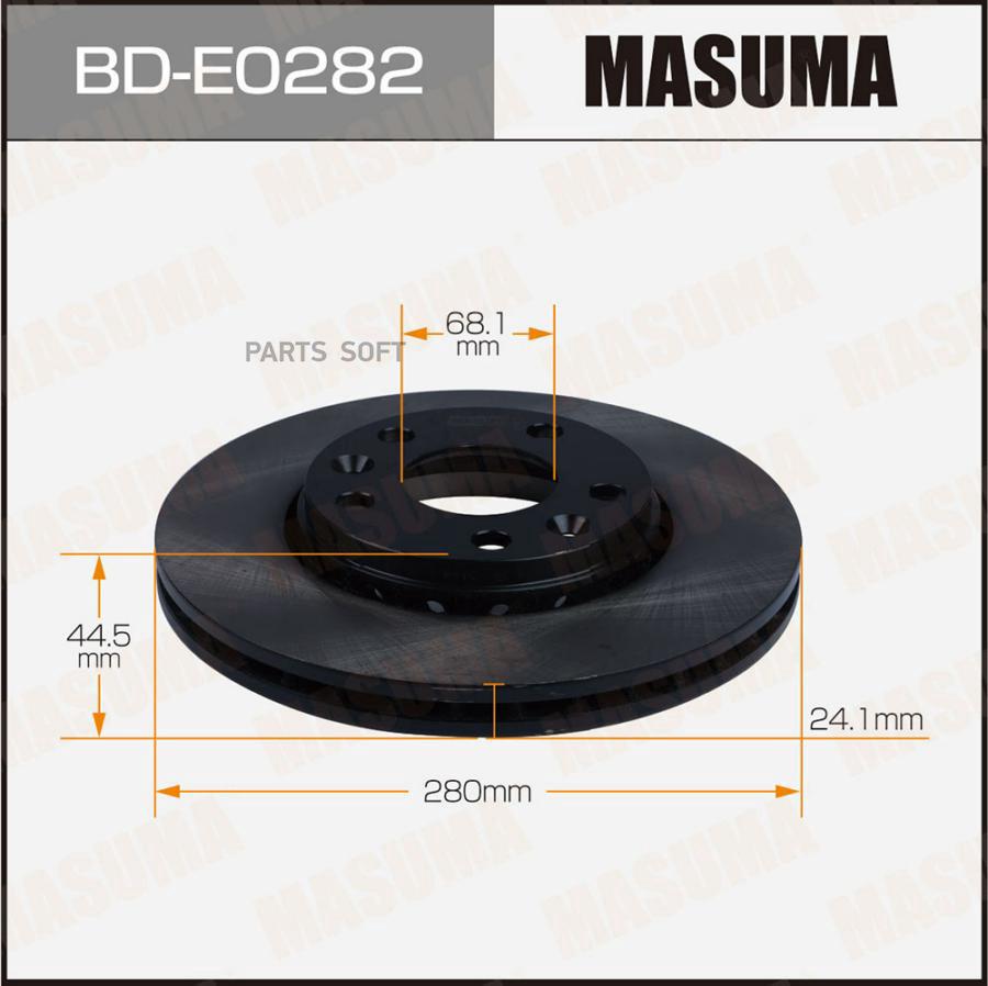 

Тормозной диск MASUMA передний для Renault Duster I, Arkana 2010- BDE0282