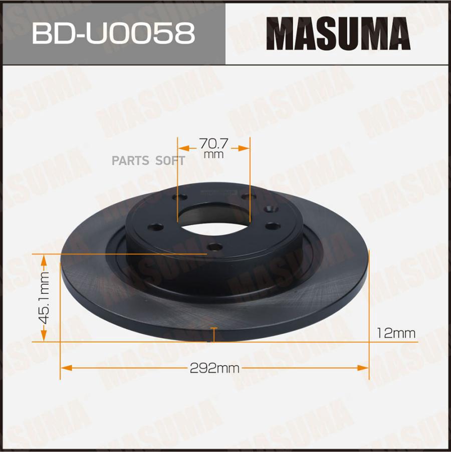 

Тормозной диск MASUMA задний для Opel Astra-J BDU0058