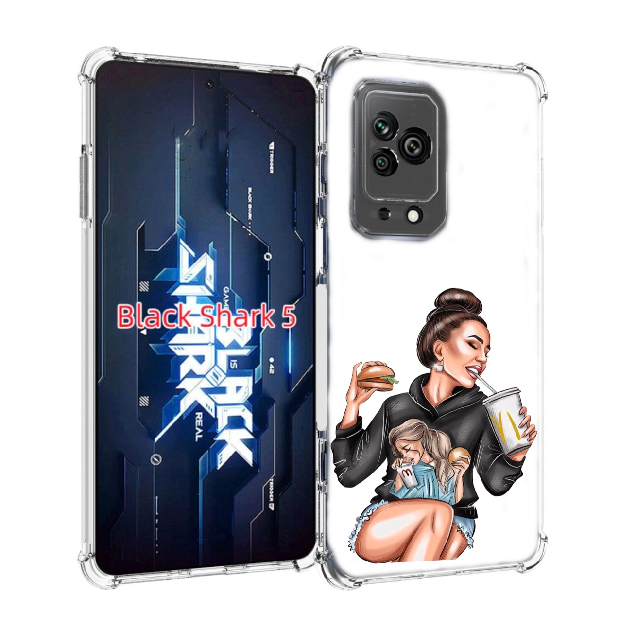 

Чехол MyPads любительница-макдональдс женский для Xiaomi Black Shark 5, Прозрачный, Tocco