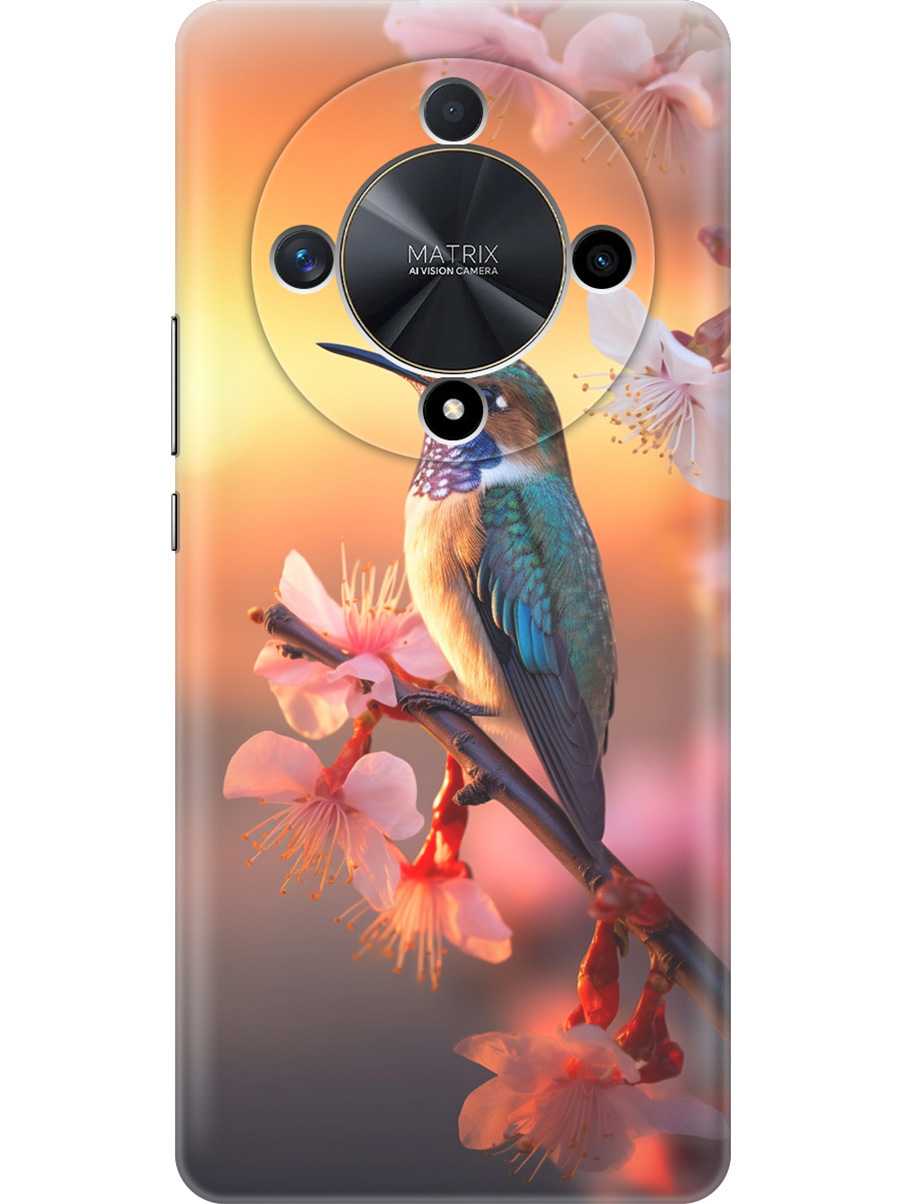 

Силиконовый чехол на Honor X9b / X50 с принтом "Птичка и закат", Прозрачный;желтый;красный, 781974321