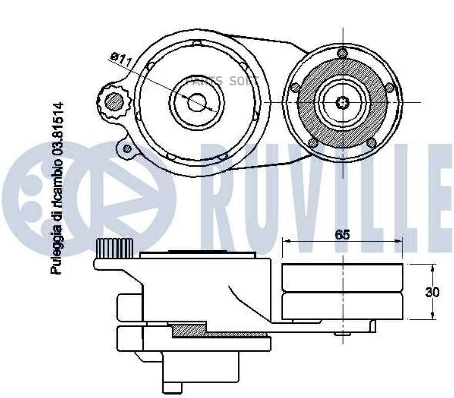 

Натяжитель ремня ДВС MERCEDES C III W204 2011-2013 Ruville 542488