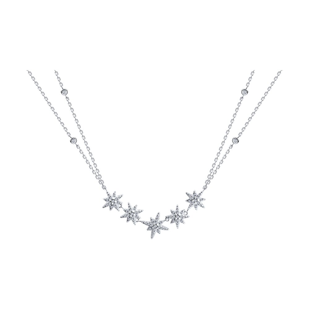 

Колье из серебра 50-55 см SOKOLOV 94070935, фианит, 94070935