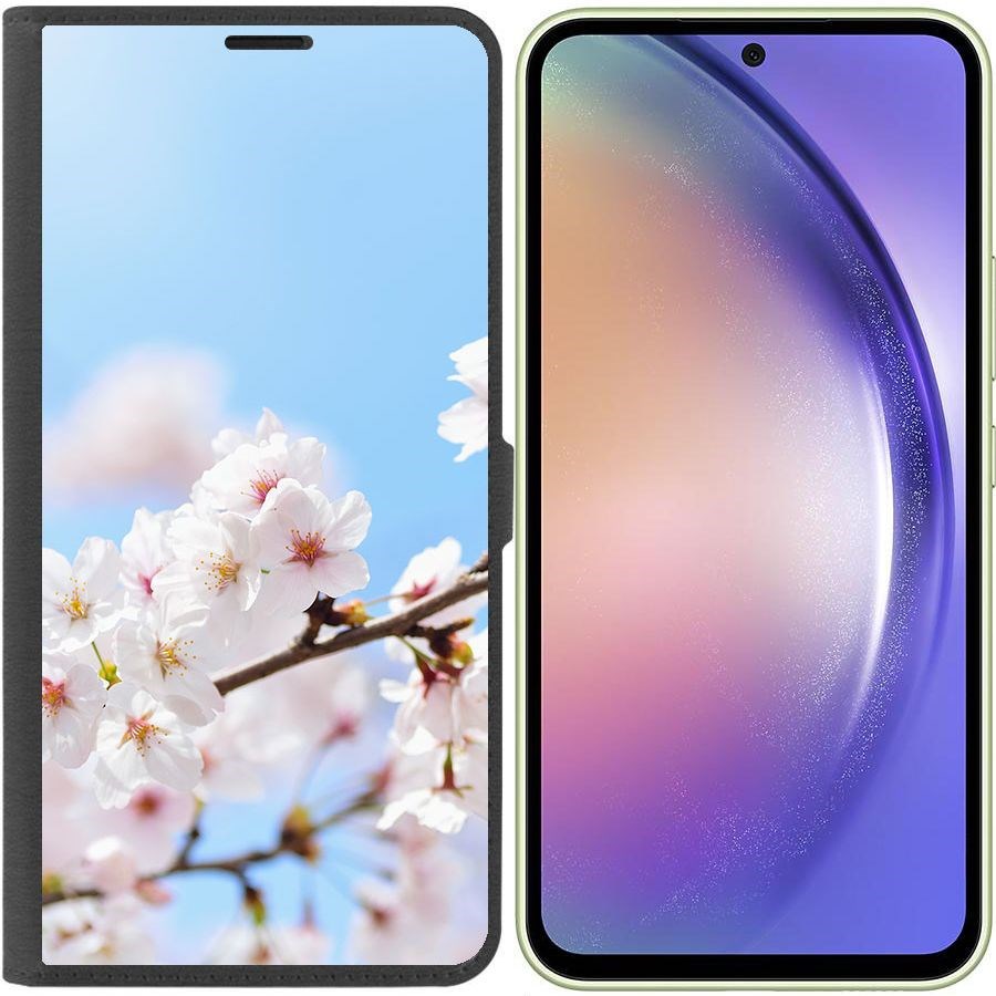 

Чехол-книжка Krutoff Eco Book для Samsung Galaxy A54 5G (A546) Цветение (черный)