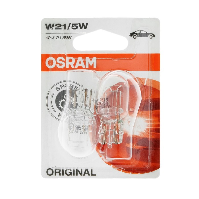 

Лампа автомобильная Osram, W21/5W, 12 В, 21/5 Вт, набор 2 шт, 7515-02B, Original