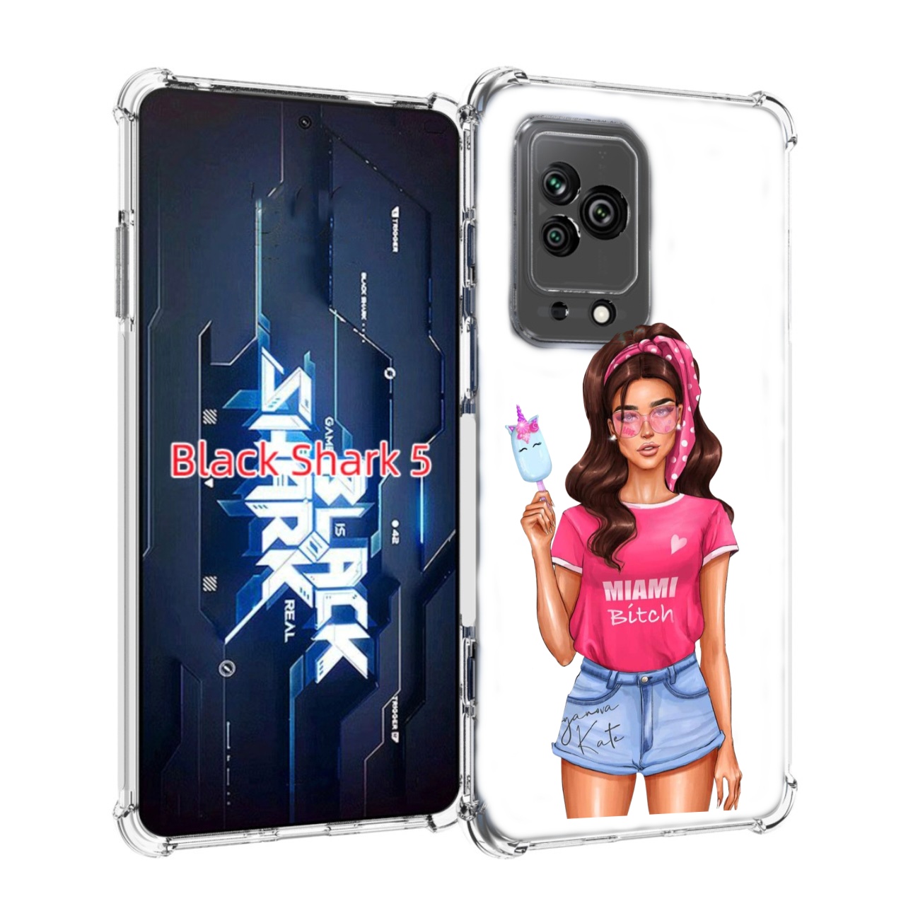 

Чехол MyPads майами-битч женский для Xiaomi Black Shark 5, Прозрачный, Tocco