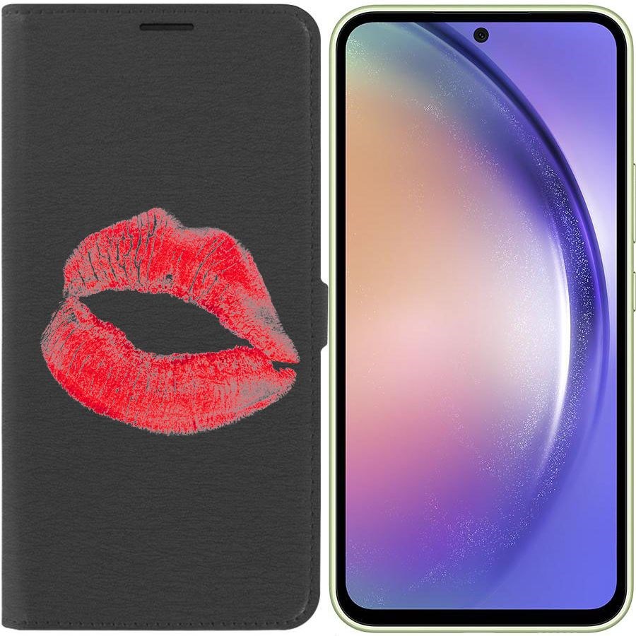 Чехол-книжка Krutoff Eco Book для Samsung Galaxy A54 5G (A546) След помады (черный)